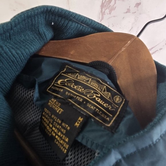 Vintage Eddie Bauer Jacket Men Large Forest Windbreaker Nylon Anorak Sac Jac NOS - Picture 3 of 15
